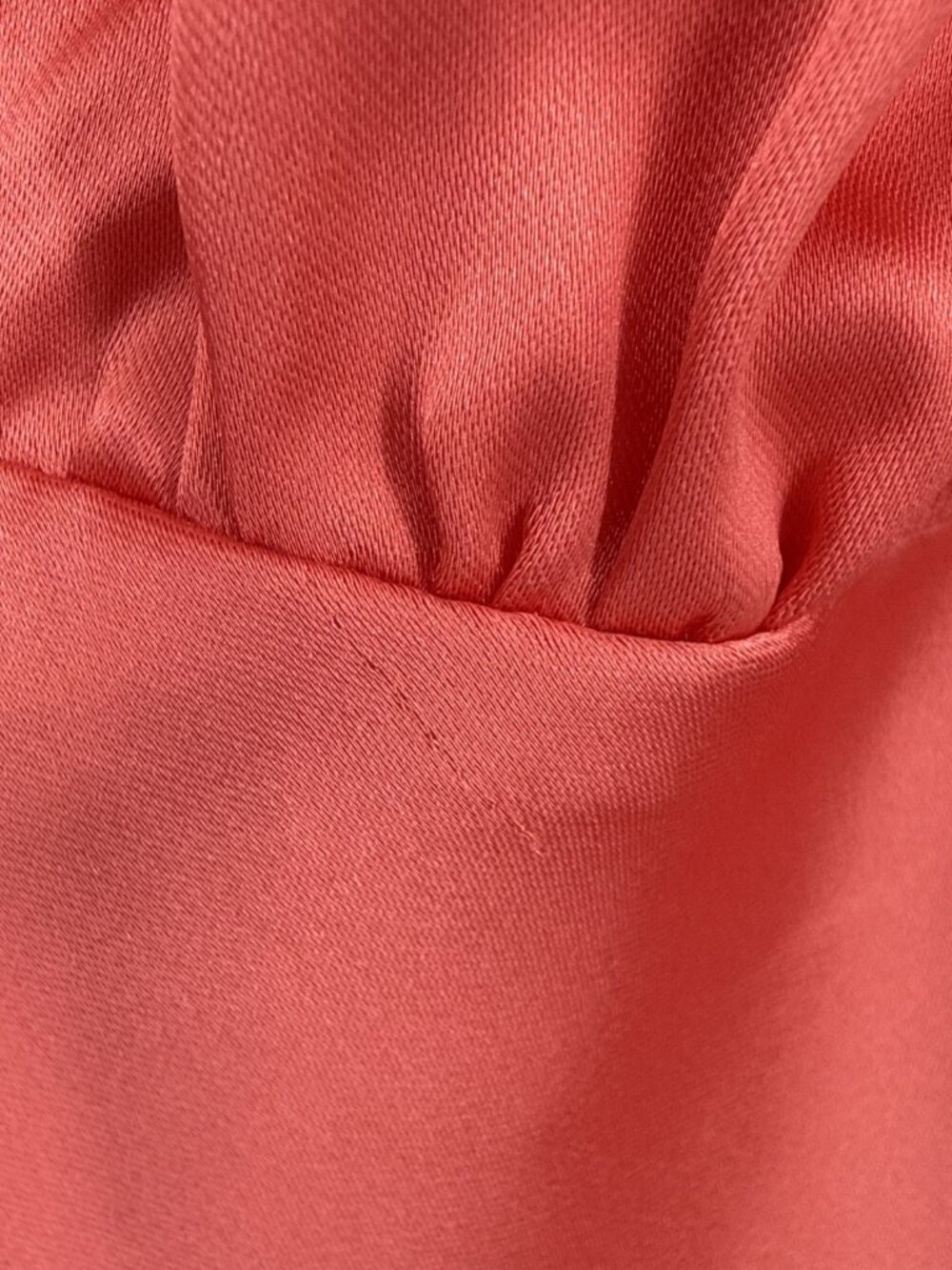 ASOS DESIGN Curve Size US 16 Coral wrap front batwing sleeve satin midi dress - Picture 10 of 16